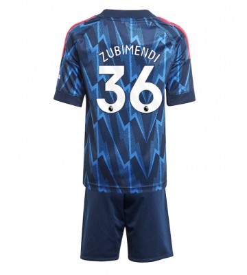 Arsenal Martin Zubimendi #36 Udebanetrøje Børn 2025-26 Kortærmet (+ Korte bukser)